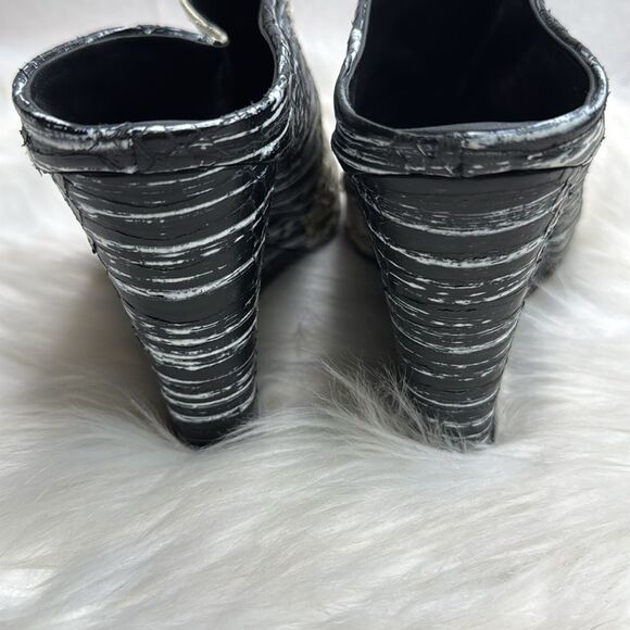 Vince Karin Colorblock Snakeskin Peep Toe Wedge Slides 9.5 - Picture 3 of 7